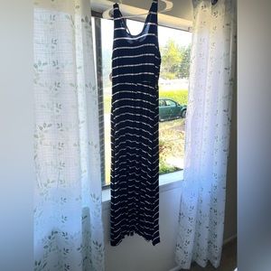 Black and White Striped Maxi Dress